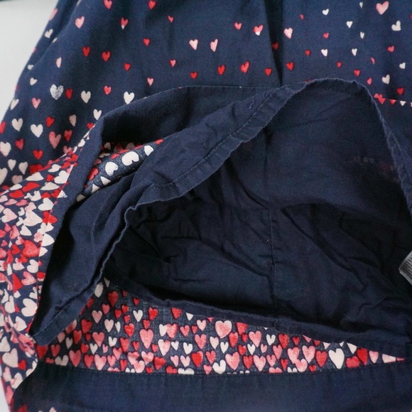 Baby Gap Lined Confetti Heart Patterned Blouse Navy Blue Size 12-18 Months - Picture 6 of 9